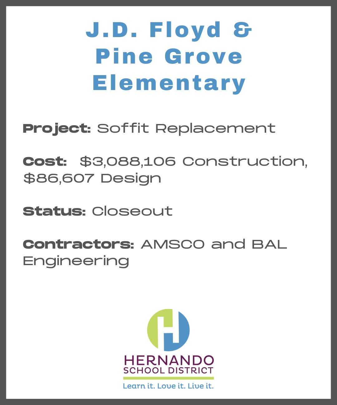 J.D Floyd & Pine Grove Elementary Soffit Replacement graphic