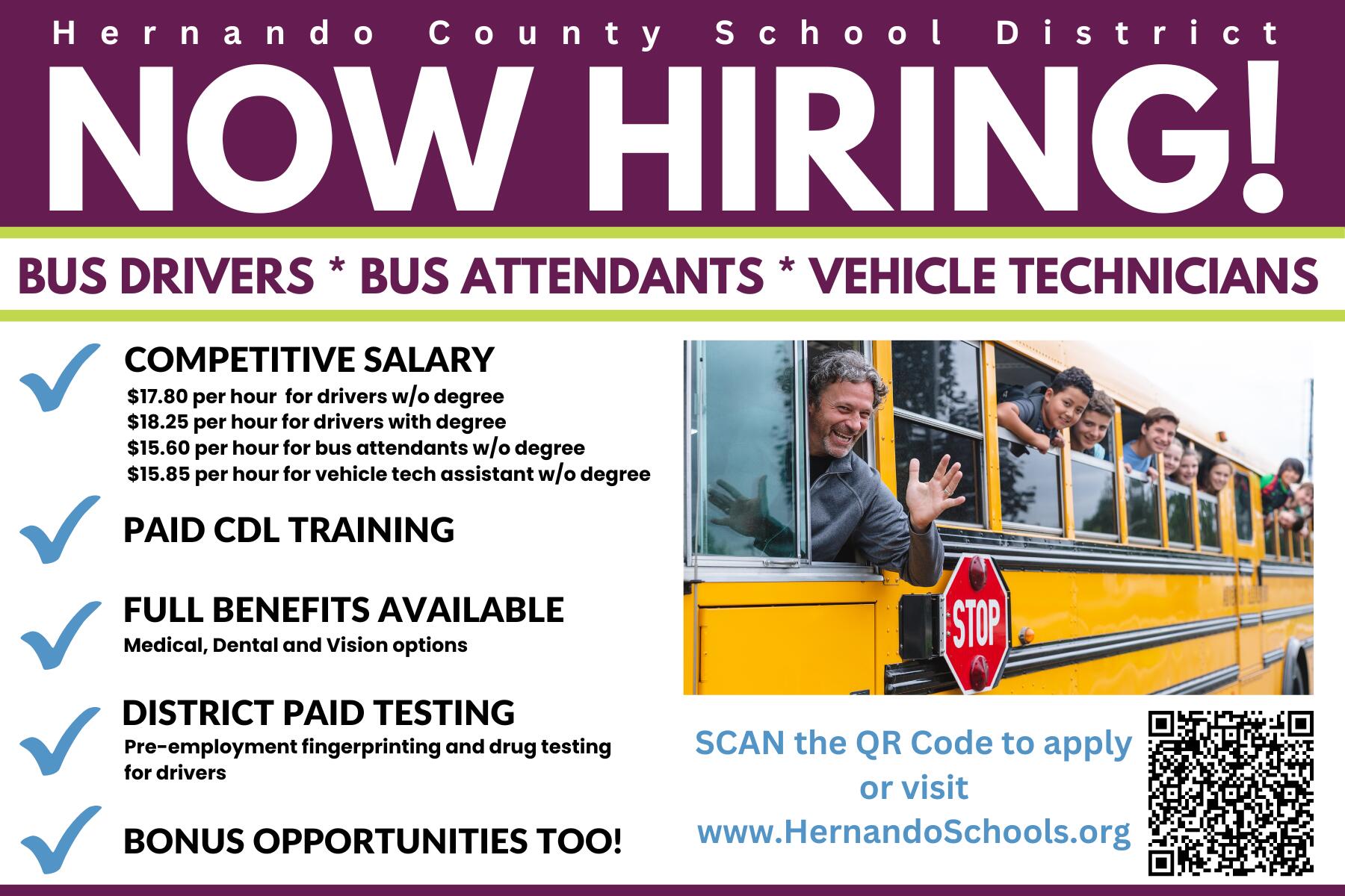 Bus Driver Recruitment flyer